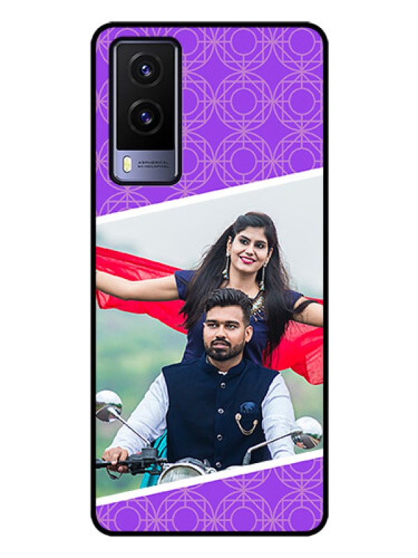 Custom Vivo V21E 5G Custom Glass Phone Case - Violet Pattern Design