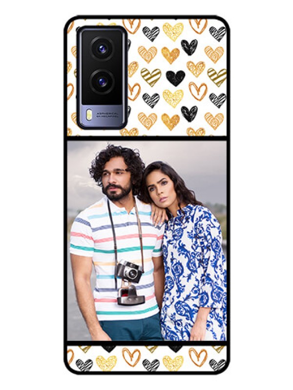 Custom Vivo V21E 5G Photo Printing on Glass Case - Love Symbol Design