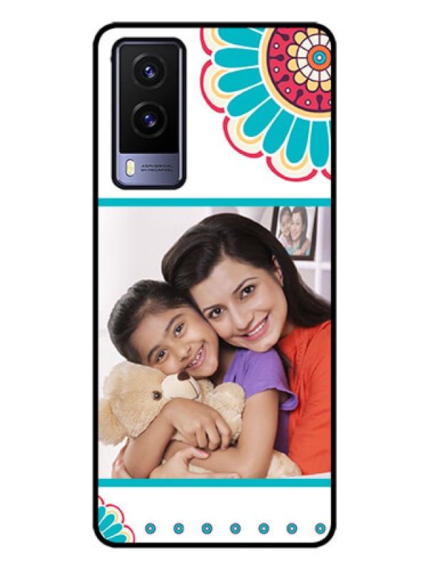 Custom Vivo V21E 5G Custom Glass Phone Case - Flower Design