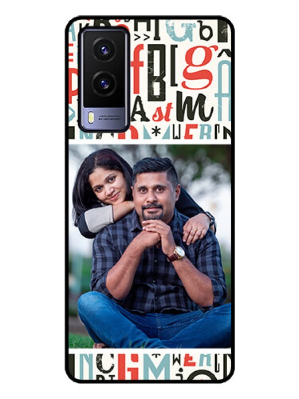 Custom Vivo V21E 5G Personalized Glass Phone Case - Alphabet Design
