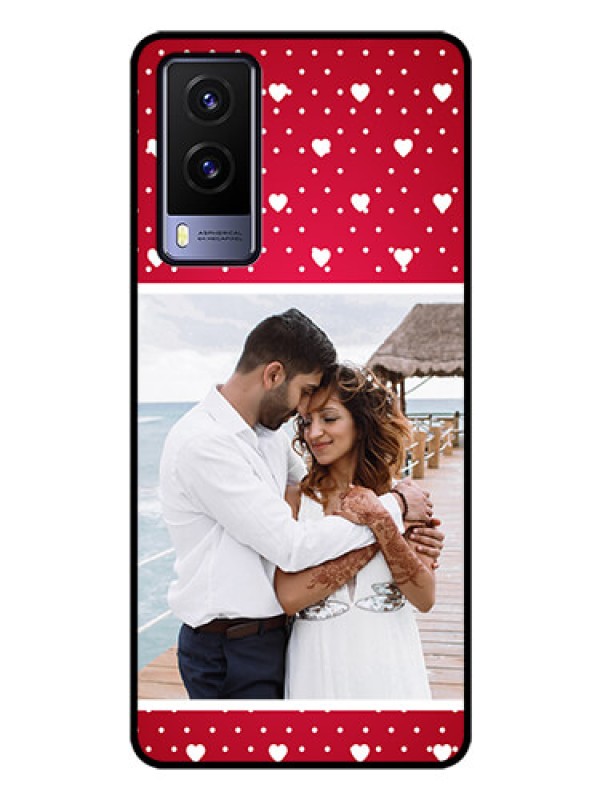 Custom Vivo V21E 5G Photo Printing on Glass Case - Hearts Mobile Case Design