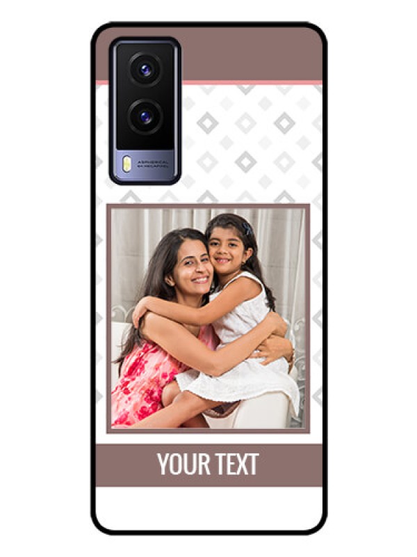 Custom Vivo V21E 5G Photo Printing on Glass Case - Simple Diamond Design