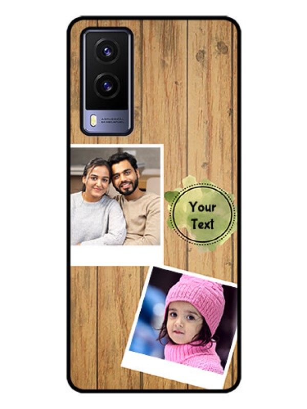 Custom Vivo V21E 5G Custom Glass Phone Case - Wooden Texture Design