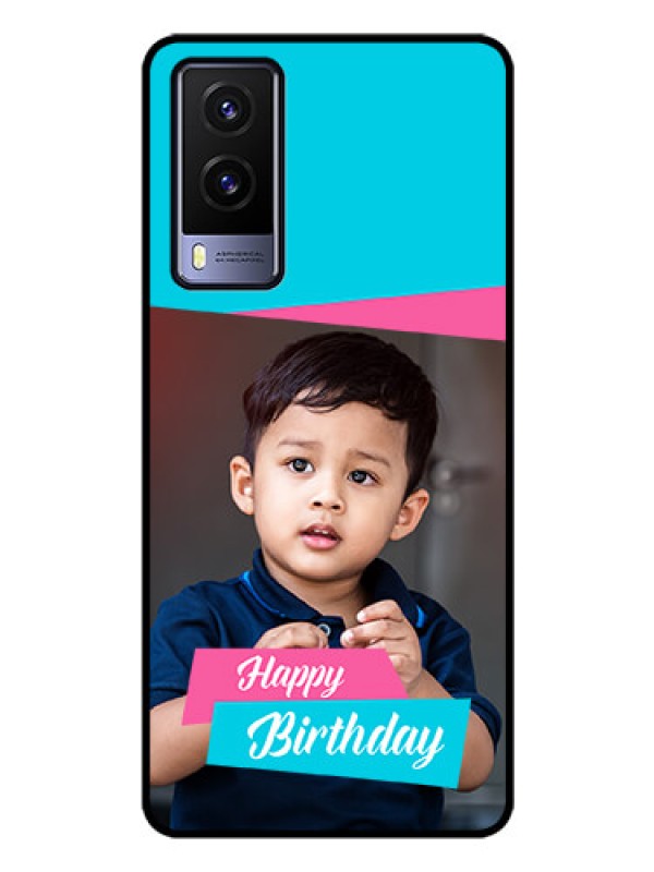 Custom Vivo V21E 5G Personalized Glass Phone Case - Image Holder with 2 Color Design