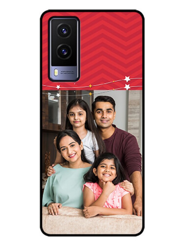 Custom Vivo V21E 5G Personalized Glass Phone Case - Happy Family Design