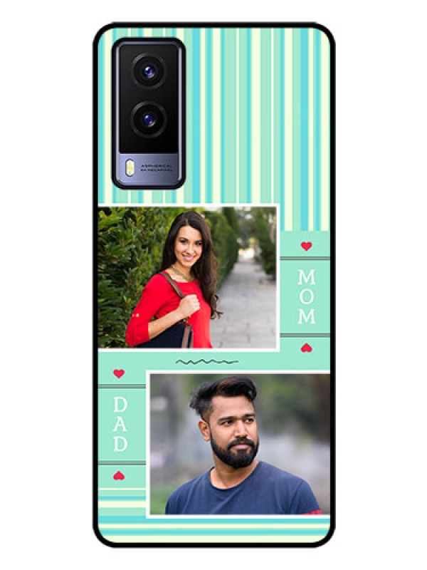 Custom Vivo V21E 5G Custom Glass Phone Case - Mom & Dad Pic Design