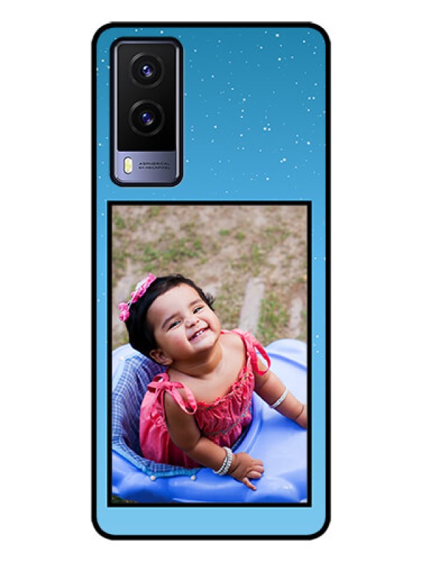 Custom Vivo V21E 5G Custom Glass Mobile Case - Wave Pattern Colorful Design