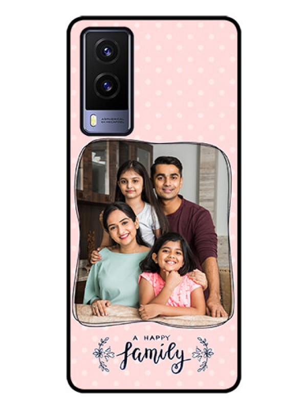 Custom Vivo V21E 5G Custom Glass Phone Case - Family with Dots Design