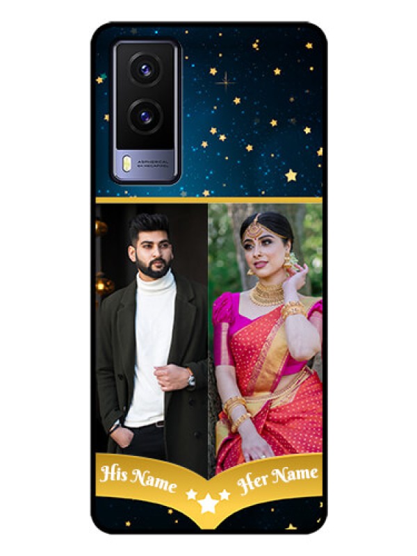 Custom Vivo V21E 5G Custom Glass Phone Case - Galaxy Stars Backdrop Design