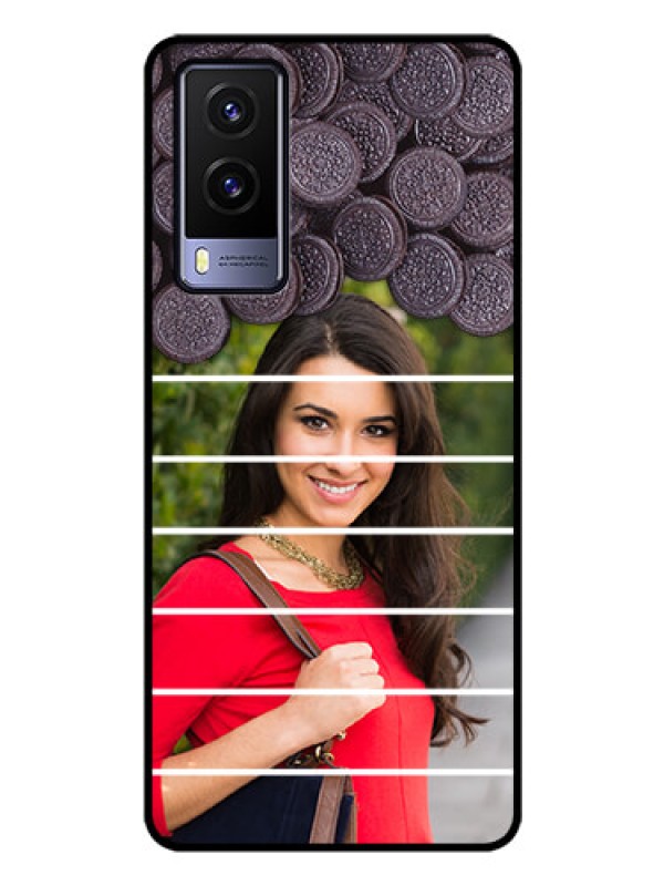 Custom Vivo V21E 5G Custom Glass Phone Case - with Oreo Biscuit Design