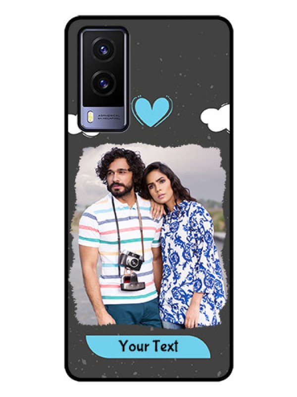 Custom Vivo V21E 5G Custom Glass Phone Case - Splashes with love doodles Design