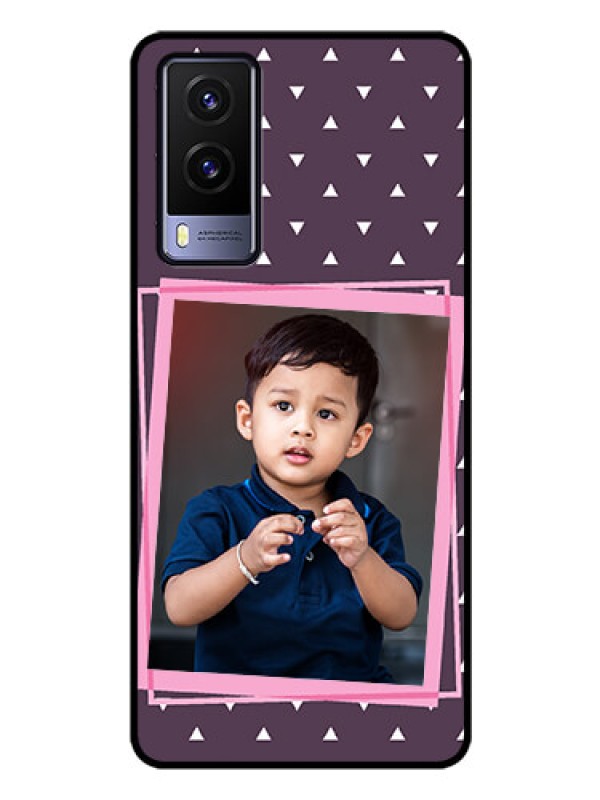 Custom Vivo V21E 5G Custom Glass Mobile Case - Triangle Pattern Dotted Design