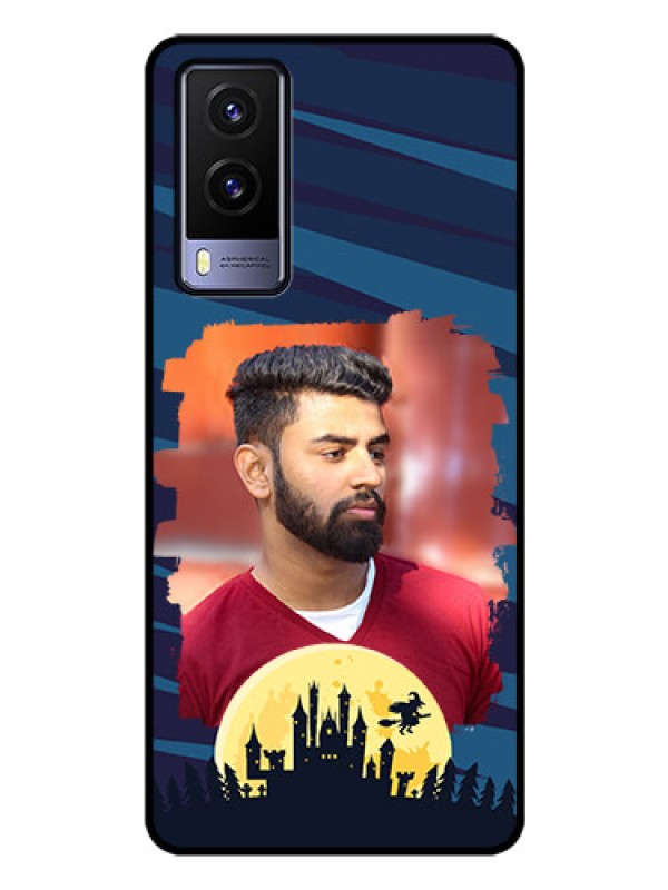 Custom Vivo V21E 5G Photo Printing on Glass Case - Halloween Witch Design