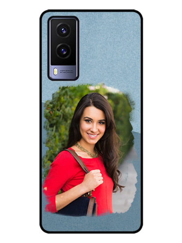 Custom Vivo V21E 5G Custom Glass Mobile Case - Grunge Line Art Design