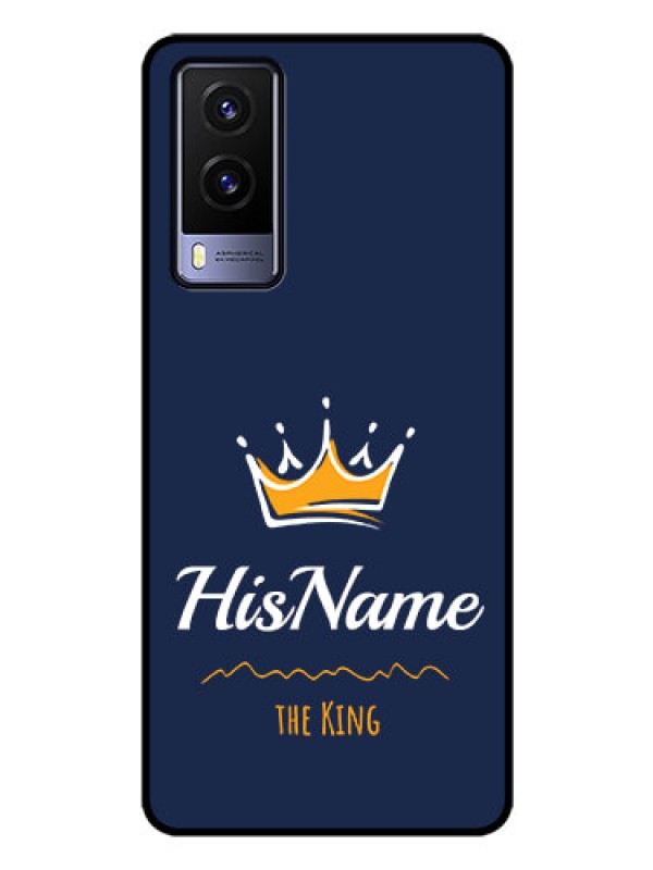 Custom Vivo V21E 5G Glass Phone Case King with Name