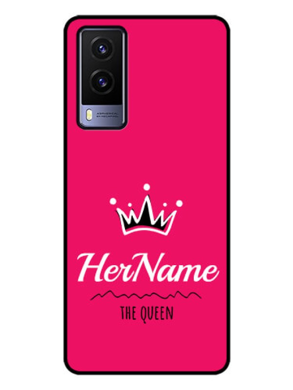 Custom Vivo V21E 5G Glass Phone Case Queen with Name