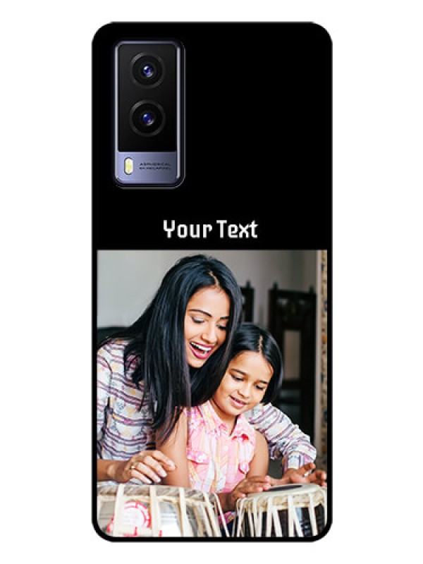 Custom Vivo V21E 5G Photo with Name on Glass Phone Case