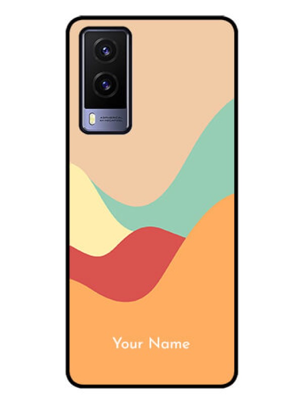 Custom Vivo V21E 5G Personalized Glass Phone Case - Ocean Waves Multi-colour Design