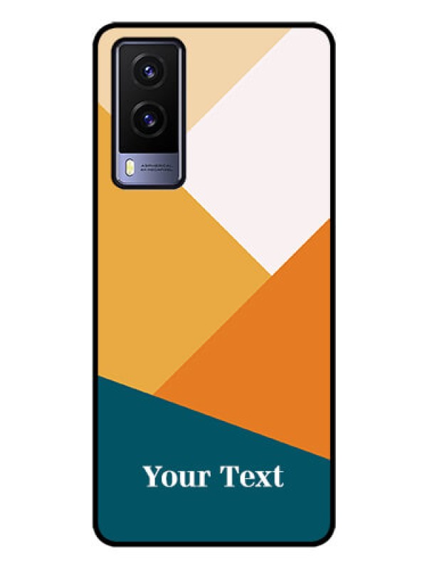 Custom Vivo V21E 5G Personalized Glass Phone Case - Stacked Multi-colour Design