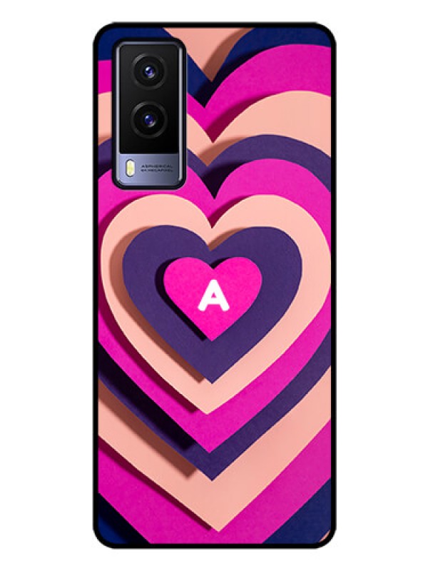 Custom Vivo V21E 5G Custom Glass Mobile Case - Cute Heart Pattern Design