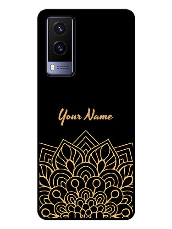 Custom Vivo V21E 5G Custom Glass Phone Case - Golden mandala Design