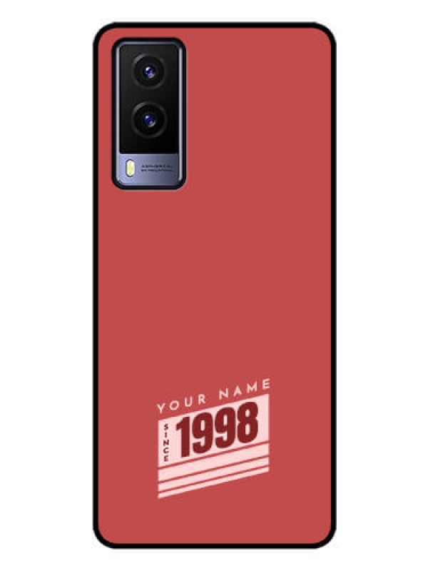 Custom Vivo V21E 5G Custom Glass Phone Case - Red custom year of birth Design