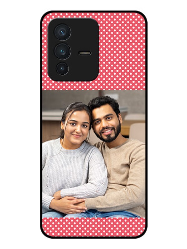 Custom Vivo V23 5G Custom Glass Phone Case - White Dotted Design