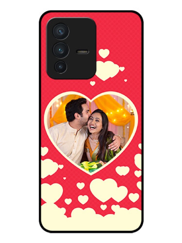 Custom Vivo V23 5G Custom Glass Mobile Case - Love Symbols Phone Cover Design