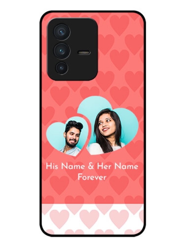 Custom Vivo V23 5G Personalized Glass Phone Case - Couple Pic Upload Design
