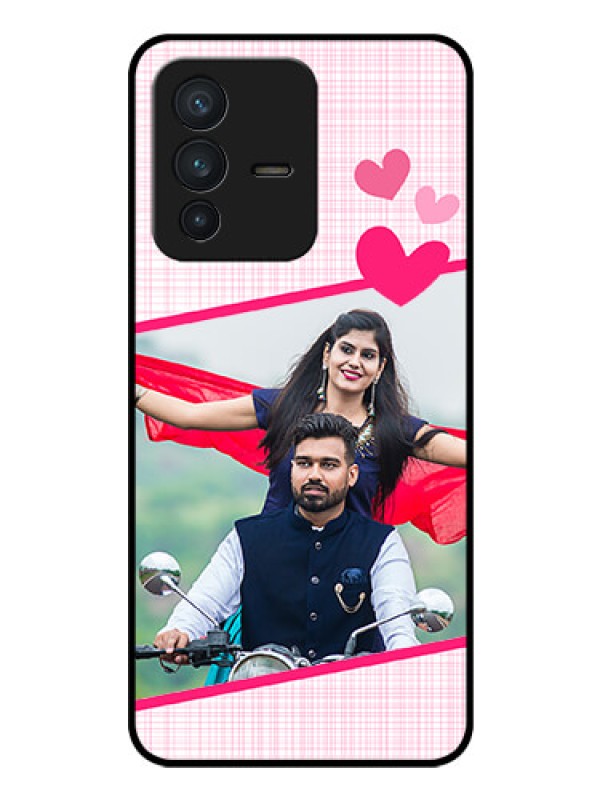 Custom Vivo V23 5G Custom Glass Phone Case - Love Shape Heart Design