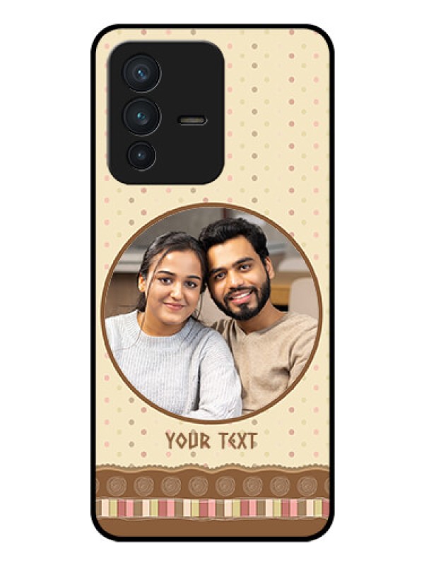 Custom Vivo V23 5G Custom Glass Mobile Case - Brown Dotted Mobile Case Design