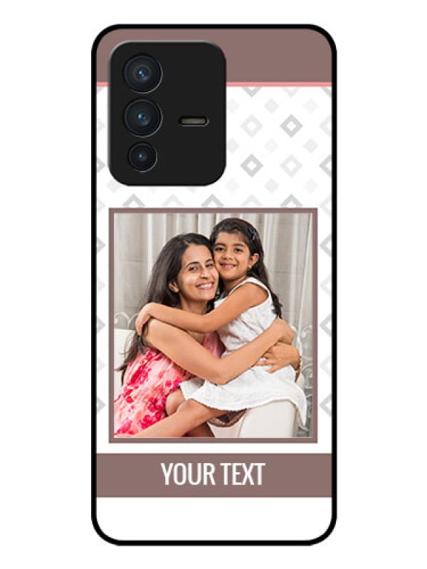 Custom Vivo V23 5G Photo Printing on Glass Case - Simple Diamond Design