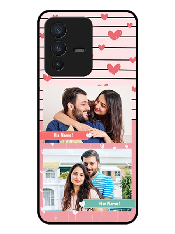 Custom Vivo V23 5G Custom Glass Mobile Case - Photo with Heart Design