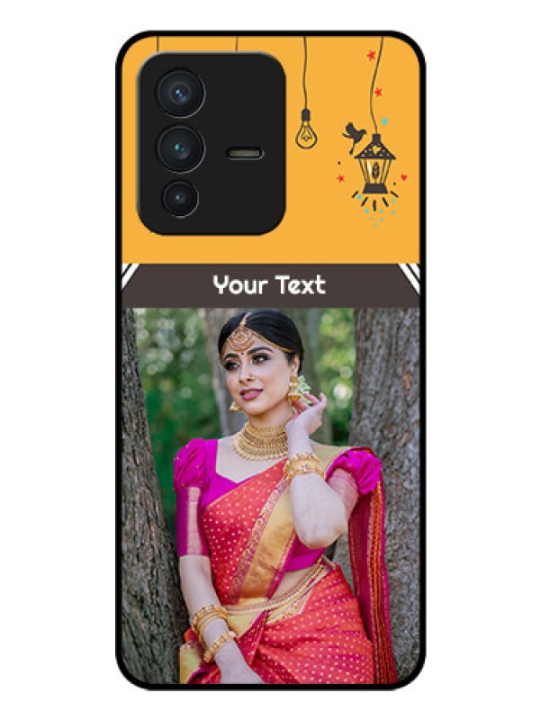 Custom Vivo V23 5G Custom Glass Mobile Case - with Family Picture and Icons