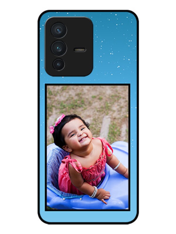 Custom Vivo V23 5G Custom Glass Mobile Case - Wave Pattern Colorful Design