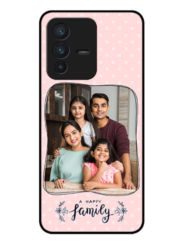 Custom Vivo V23 5G Custom Glass Phone Case - Family with Dots Design