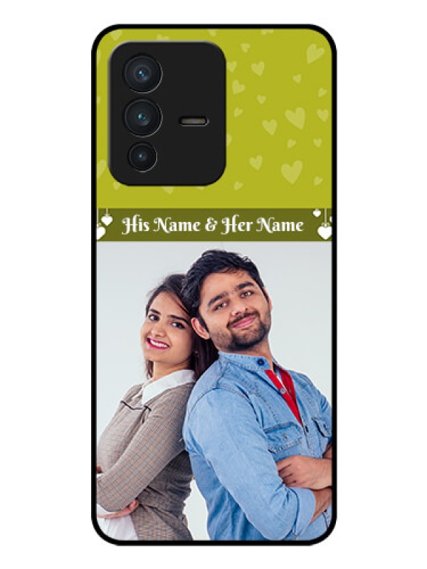 Custom Vivo V23 5G Custom Glass Phone Case - You & Me Heart Design