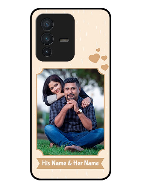 Custom Vivo V23 5G Custom Glass Phone Case - with confetti love design