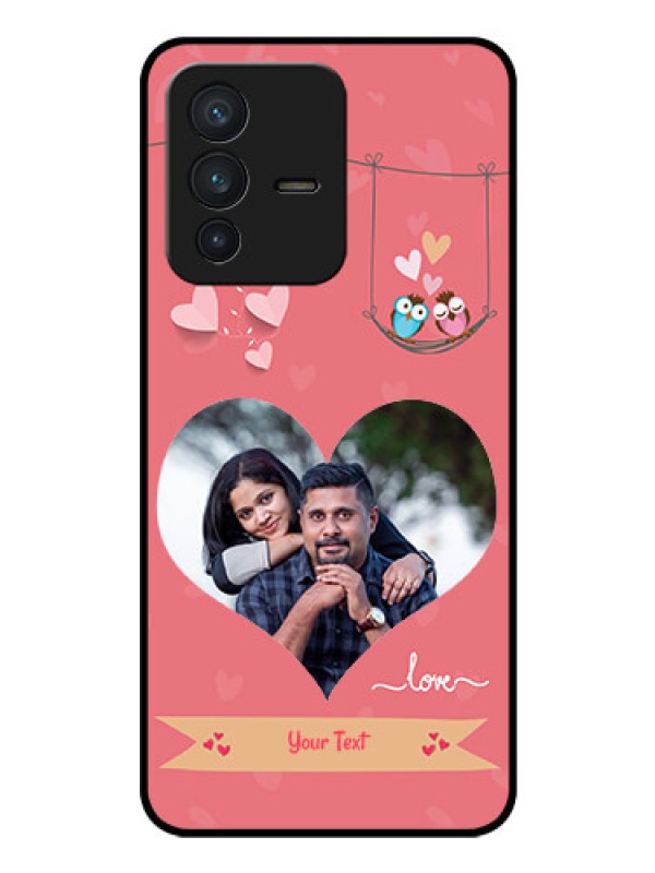 Custom Vivo V23 5G Personalized Glass Phone Case - Peach Color Love Design