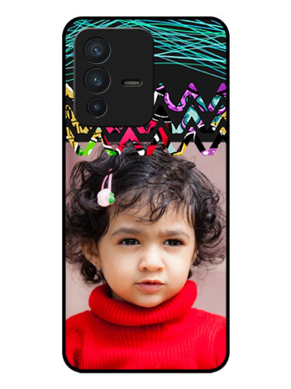 Custom Vivo V23 5G Personalized Glass Phone Case - Neon Abstract Design