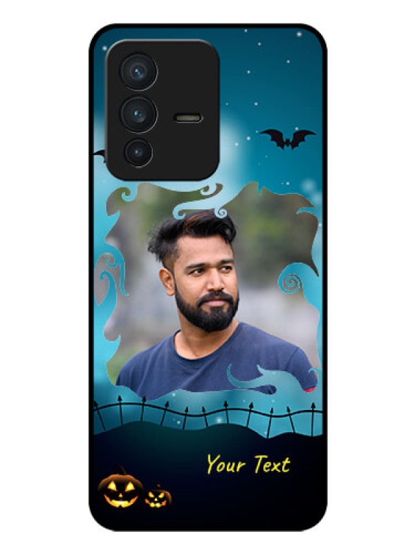 Custom Vivo V23 5G Custom Glass Phone Case - Halloween frame design