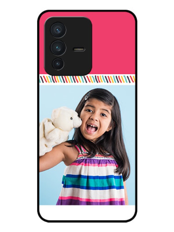 Custom Vivo V23 5G Personalized Glass Phone Case - Line art design