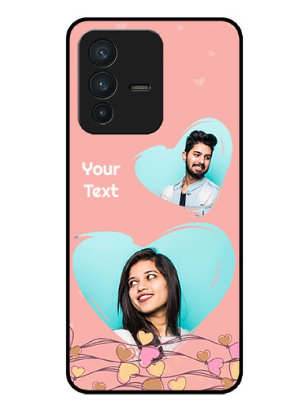 Custom Vivo V23 5G Custom Glass Mobile Case - Love Doodle Design