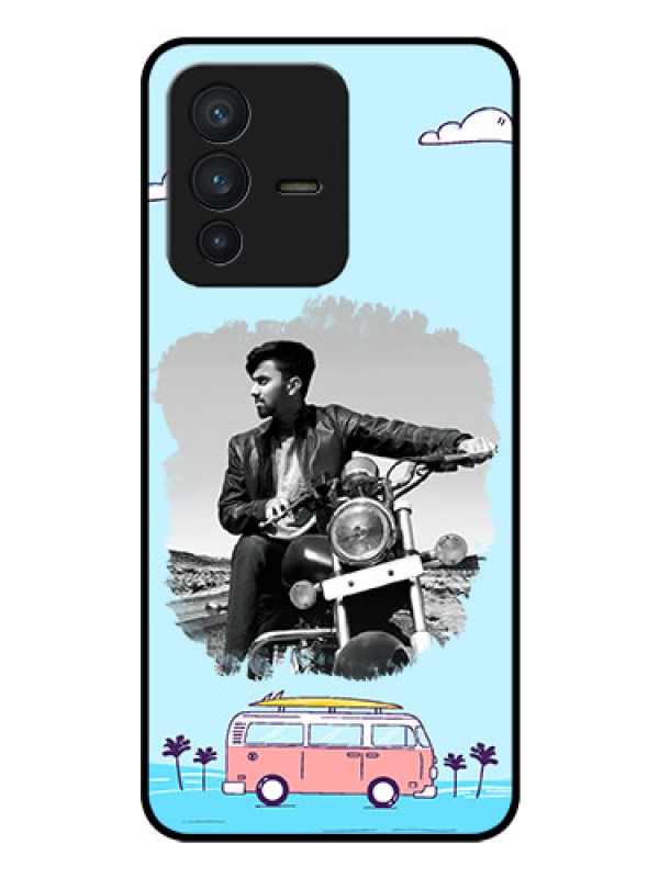 Custom Vivo V23 5G Photo Printing on Glass Case - Travel & Adventure Design