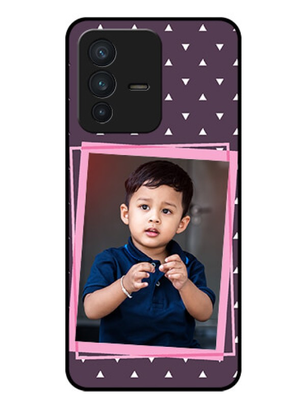 Custom Vivo V23 5G Custom Glass Mobile Case - Triangle Pattern Dotted Design