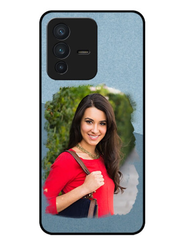 Custom Vivo V23 5G Custom Glass Mobile Case - Grunge Line Art Design