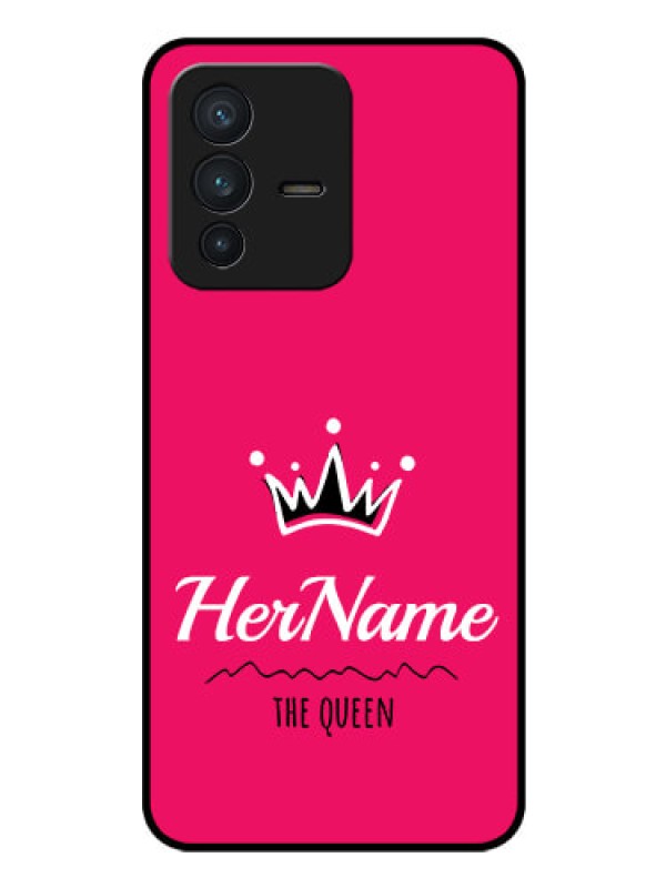 Custom Vivo V23 5G Glass Phone Case Queen with Name