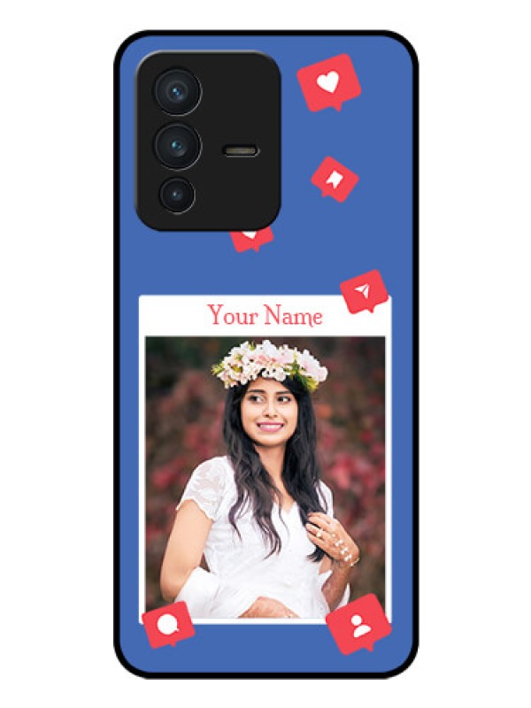 Custom Vivo V23 5G Custom Glass Phone Case - Like Share And Comment Design