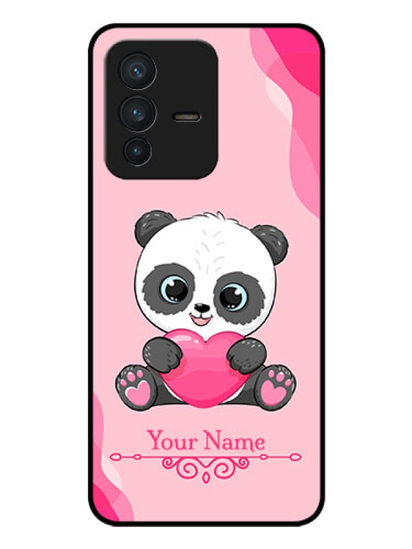 Custom Vivo V23 5G Custom Glass Mobile Case - Cute Panda Design