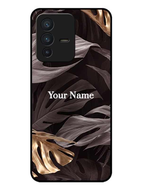 Custom Vivo V23 5G Personalised Glass Phone Case - Wild Leaves digital paint Design